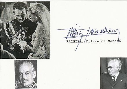 Fürst Rainier III von Monaco † 2005  Adel  Autogramm Karte  original signiert 