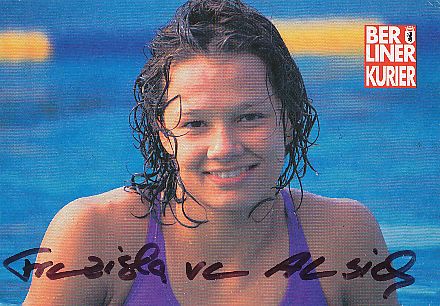 Franziska Van Almsick  Schwimmen  Autogrammkarte original signiert 