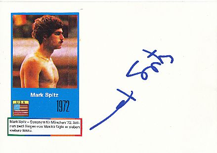 Mark Spitz  USA Schwimmen 9 x Gold bei Olympia  Autogramm Karte original signiert 