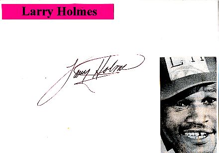 Larry Holmes   USA Weltmeister  Boxen  Autogramm Karte original signiert 
