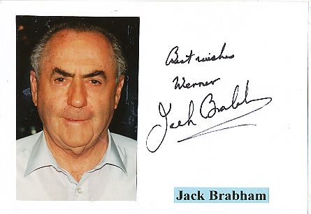Jack Brabham † 2014  Formel 1   Auto Motorsport  Autogramm Karte  original signiert 