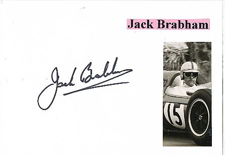 Jack Brabham † 2014  Formel 1   Auto Motorsport  Autogramm Karte  original signiert 