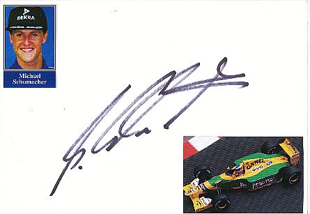 Michael Schumacher  Benetton Weltmeister  Formel 1   Auto Motorsport  Autogramm Karte  original signiert 