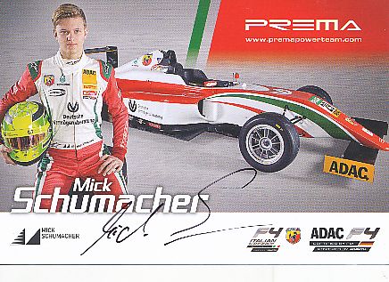 Mick Schumacher    Formel 1 Auto Motorsport  Autogrammkarte  original signiert 