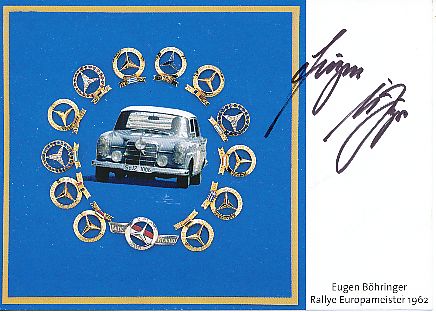 Eugen Böhringer † 2013  Ralley  Auto Motorsport  Autogrammkarte  original signiert 