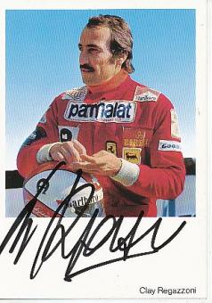 Clay Regazzoni † 2006  CH  Ferrari  Formel 1  Auto Motorsport  Autogrammkarte  original signiert 
