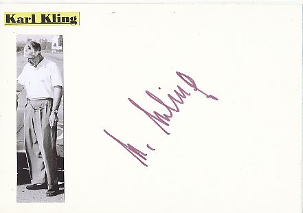 Karl Kling † 2003  Formel 1 Auto Motorsport  Autogramm Karte original signiert 