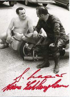 Heinz Luthringshauser † 1997 & Siegfried Schauzu  Seitenwagen Motorrad Sport Autogramm Foto original signiert 