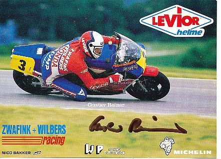 Gustav Reiner † 2007  Motorrad Sport Autogramm Karte original signiert 