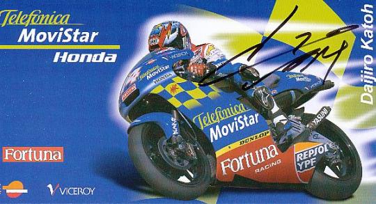 Daijiro Katoh † 2003  Japan  Weltmeister Motorrad Sport Autogrammkarte original signiert 