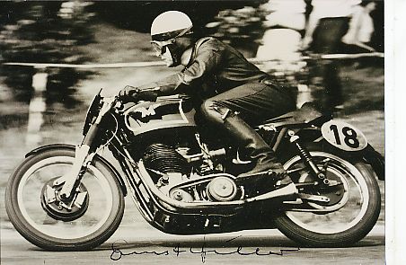 Ernst Hiller † 2008  Motorrad Sport Autogramm Foto original signiert 