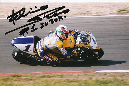 Fabrizio Pirovano † 2016   Italien Weltmeister  Motorrad Sport Autogramm Foto original signiert 