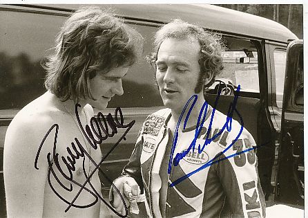 Barry Sheene † 2003 & Paul Smart † 2021  Motorrad Sport Autogramm Foto original signiert 