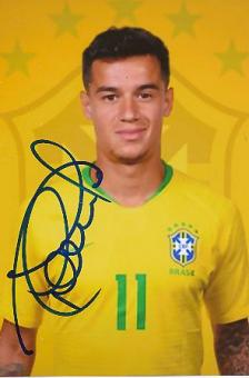Philippe Coutinho  Brasilien  Fußball Autogramm Foto original signiert 
