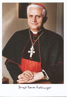 Papst Benedikt XVI  Joseph Kardinal Ratzinger  Kirche  Autogrammkarte  original signiert 