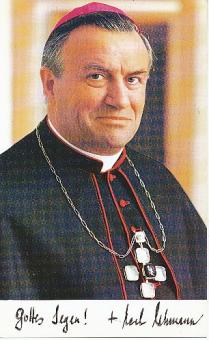 Karl Lehmann † 1987 Bischof von Mainz  Kirche  Autogrammkarte  original signiert 