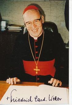 Friedrich Karl Wetter Kardinal  Kirche  Autogramm Foto  original signiert 