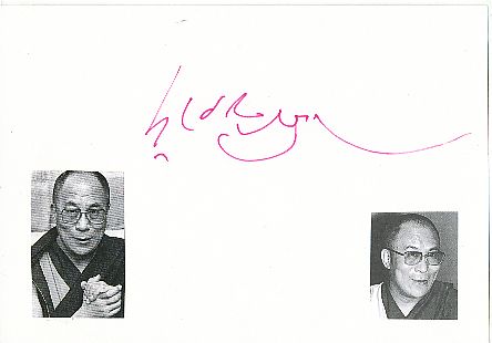 Dalai Lama   Tenzin Gyatso Buddistischer Mönch Friedensnobelpreis 1989  Autogramm Karte original signiert 