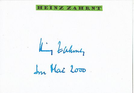 Heinz Zahrnt † 2003  Theologe & Autor Kirche  Autogramm Karte original signiert 