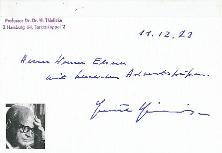 Helmut Thielicke † 1986 Theologe & Autor  Kirche  Autogramm Karte original signiert 