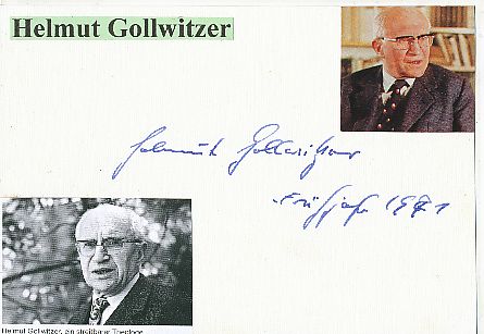 Helmut Gollwitzer † 1993 Theologe & Autor  Kirche  Autogramm Karte original signiert 