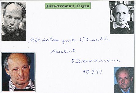 Eugen Drewermann  Autor & Theologe Kirche Autogramm Karte original signiert 