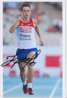 Krasnov  Rußland  Leichtathletik Autogramm Foto original signiert 