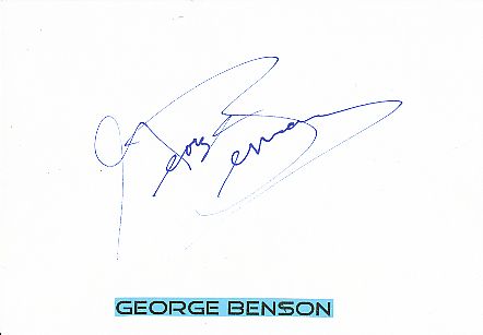 George Benson  Musik Autogramm Karte original signiert 