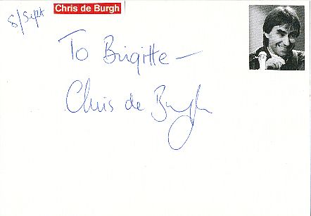 Chris de Burgh  Musik Autogramm Karte original signiert 