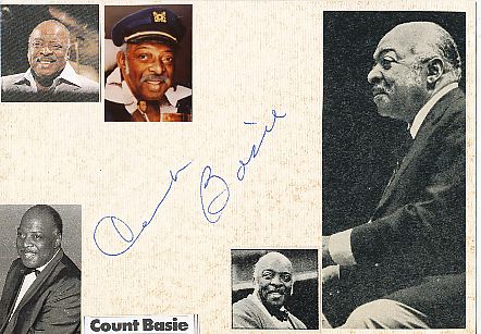 Count Basie † 1984 Jazz  Musik Autogramm Karte original signiert 