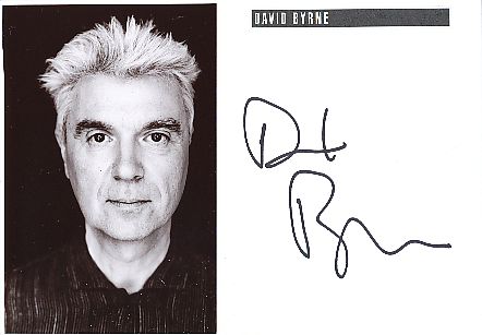 David Byrne  Talking Heads  Musik Autogramm Karte original signiert 