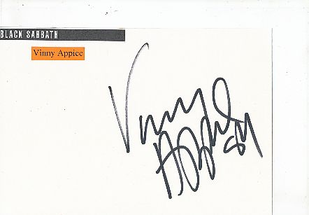 Vinny Appice.  Black Sabbath  Musik Autogramm Karte original signiert 