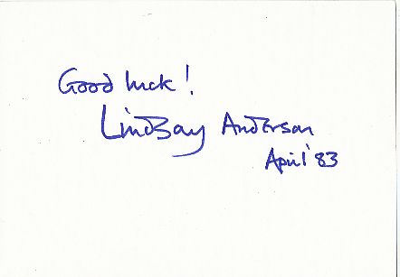 Lindsay Anderson † 1994 Regisseur  Film & TV Autogramm Karte original signiert 