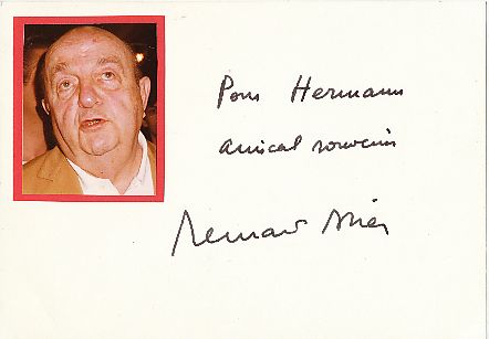 Bernard Blier † 1989  Film & TV Autogramm Karte original signiert 