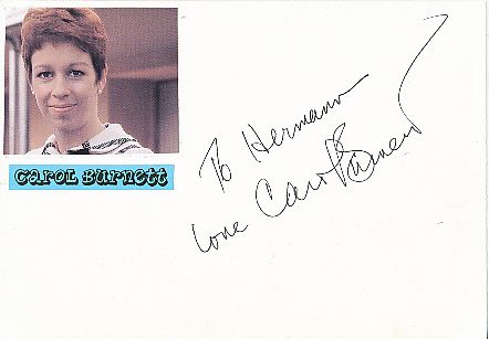 Carol Burnett  Film & TV Autogramm Karte original signiert 