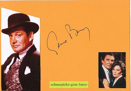 Gene Barry † 2009  Film & TV Autogramm Karte original signiert 