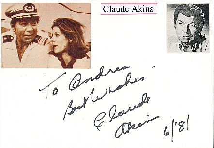 Claude Akins † 1994 Film & TV Autogramm Karte original signiert 