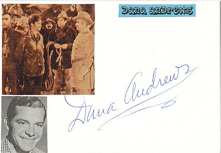 Dana Andrews † 1992 Film & TV Autogramm Karte original signiert 