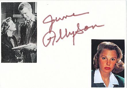 June Allyson † 2006 Film & TV Autogramm Karte original signiert 