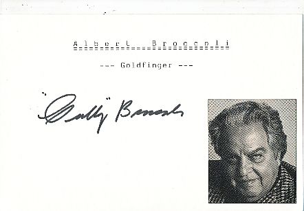 Albert R.Broccoli † 1996  James Bond  Film & TV Autogramm Karte original signiert 