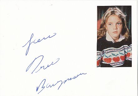 Drew Barrymore  Film & TV Autogramm Karte original signiert 