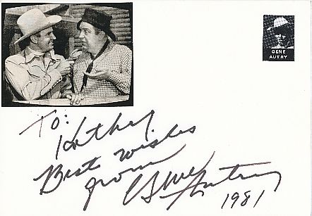 Gene Autry † 1998 Film & TV Autogramm Karte original signiert 