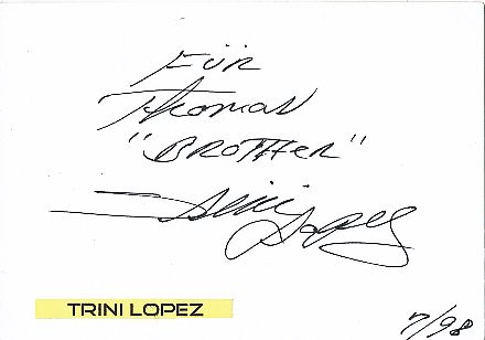 Trini Lopez † 2020 Musik Autogramm Karte original signiert 