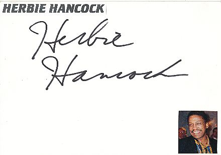 Herbie Hancock  Musik Autogramm Karte original signiert 