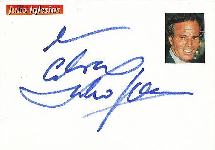 Julio Iglesias  Musik Autogramm Karte original signiert 