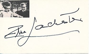 Elsa Lanchester † 1986  Film+ TV  Autogramm Karte original signiert 