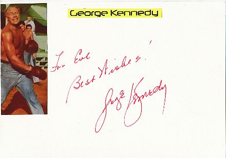 George Kennedy † 2016  Film+ TV  Autogramm Karte original signiert 