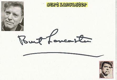 Burt Lancaster † 1994  Film+ TV  Autogramm Karte original signiert 