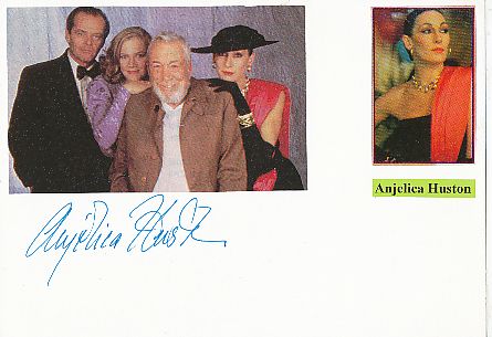 Anjelica Huston  Film+ TV  Autogramm Karte original signiert 