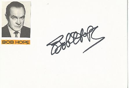 Bob Hope † 2003  Film+ TV  Autogramm Karte original signiert 